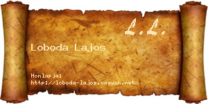 Loboda Lajos névjegykártya
